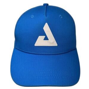 JOOLA 5 Panel Hat Blue White Slideback OS Adjustable Geometric Logo Curved Brim